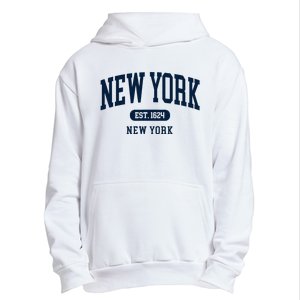 New York Ny 1624 Arched Text Retro Preppy Throwback Urban Pullover Hoodie