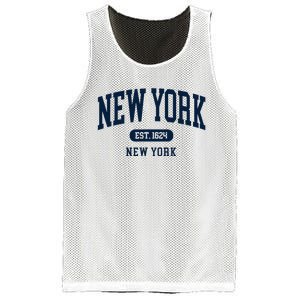 New York Ny 1624 Arched Text Retro Preppy Throwback Mesh Reversible Basketball Jersey Tank