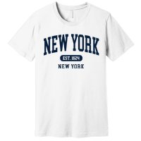 New York Ny 1624 Arched Text Retro Preppy Throwback Premium T-Shirt