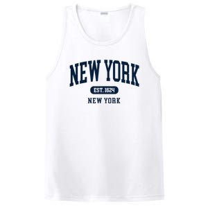 New York Ny 1624 Arched Text Retro Preppy Throwback PosiCharge Competitor Tank