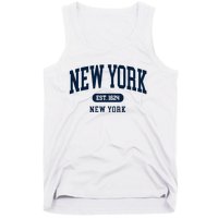 New York Ny 1624 Arched Text Retro Preppy Throwback Tank Top