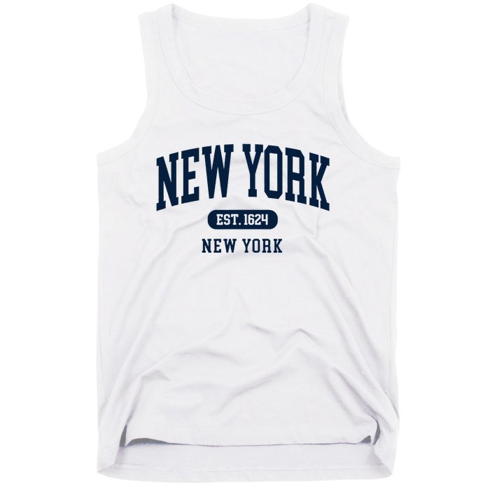 New York Ny 1624 Arched Text Retro Preppy Throwback Tank Top