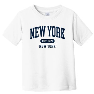 New York Ny 1624 Arched Text Retro Preppy Throwback Toddler T-Shirt