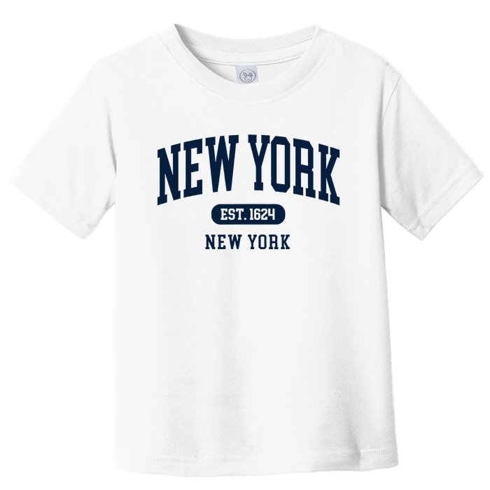 New York Ny 1624 Arched Text Retro Preppy Throwback Toddler T-Shirt