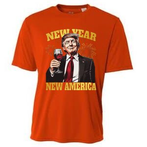 New Year New America Happy New Year Party 2025 Trump Cooling Performance Crew T-Shirt