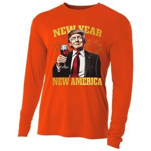 New Year New America Happy New Year Party 2025 Trump Cooling Performance Long Sleeve Crew