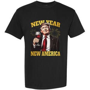 New Year New America Happy New Year Party 2025 Trump Garment-Dyed Heavyweight T-Shirt