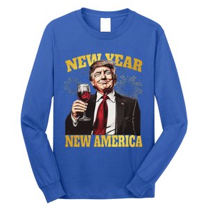 New Year New America Happy New Year Party 2025 Trump Long Sleeve Shirt