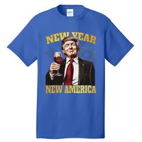 New Year New America Happy New Year Party 2025 Trump Tall T-Shirt