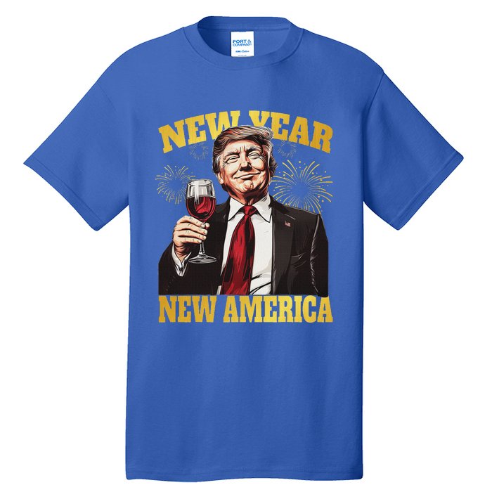 New Year New America Happy New Year Party 2025 Trump Tall T-Shirt