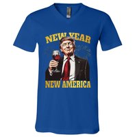 New Year New America Happy New Year Party 2025 Trump V-Neck T-Shirt