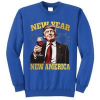 New Year New America Happy New Year Party 2025 Trump Tall Sweatshirt