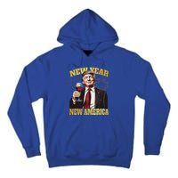 New Year New America Happy New Year Party 2025 Trump Tall Hoodie