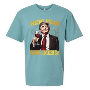 New Year New America Happy New Year Party 2025 Trump Sueded Cloud Jersey T-Shirt