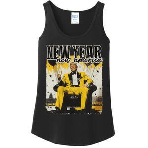 New Year New Hope 2025 Donald Trump Disco Ball Hello 2025 Ladies Essential Tank