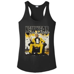 New Year New Hope 2025 Donald Trump Disco Ball Hello 2025 Ladies PosiCharge Competitor Racerback Tank