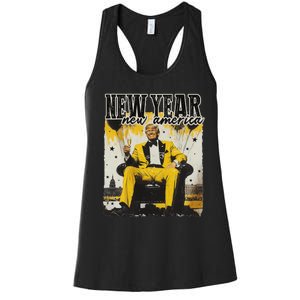 New Year New Hope 2025 Donald Trump Disco Ball Hello 2025 Women's Racerback Tank