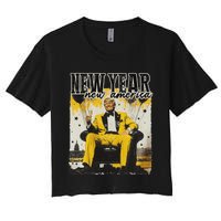 New Year New Hope 2025 Donald Trump Disco Ball Hello 2025 Women's Crop Top Tee