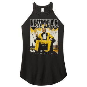 New Year New Hope 2025 Donald Trump Disco Ball Hello 2025 Women's Perfect Tri Rocker Tank