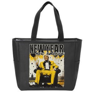 New Year New Hope 2025 Donald Trump Disco Ball Hello 2025 Zip Tote Bag