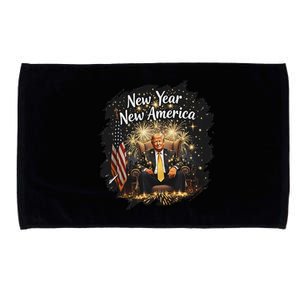 New Year New America Happy New Year Party 2025 Trump Microfiber Hand Towel