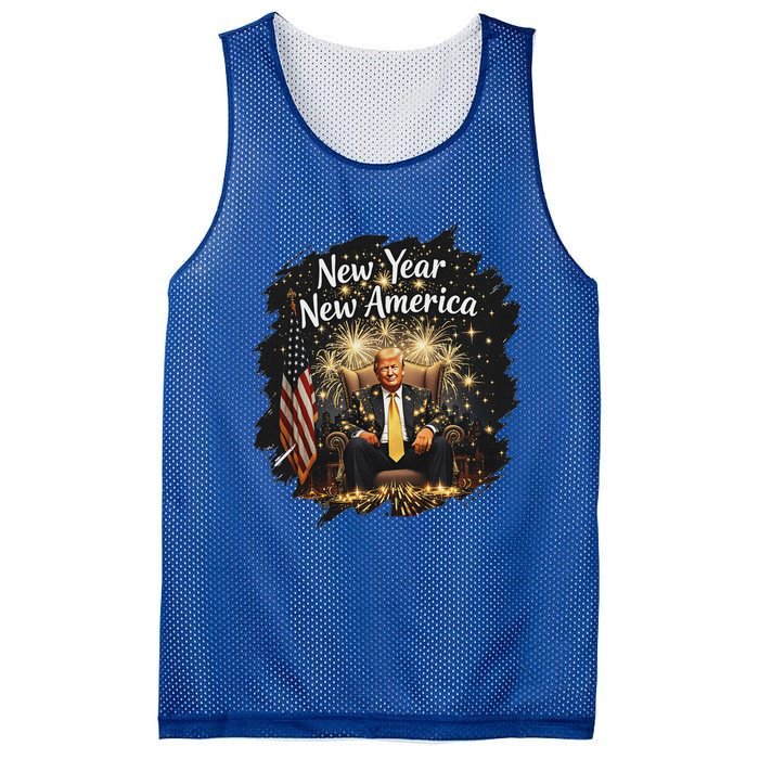 New Year New America Happy New Year Party 2025 Trump Mesh Reversible Basketball Jersey Tank