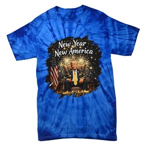 New Year New America Happy New Year Party 2025 Trump Tie-Dye T-Shirt