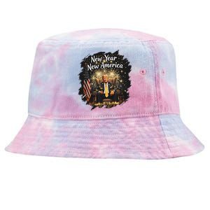 New Year New America Happy New Year Party 2025 Trump Tie-Dyed Bucket Hat