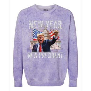 New Year New President Funny 2025 New Year’S Party Colorblast Crewneck Sweatshirt