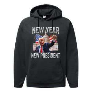 New Year New President Funny 2025 New Year’S Party Performance Fleece Hoodie