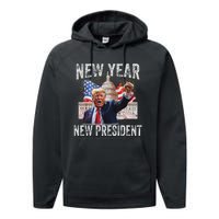 New Year New President Funny 2025 New Year’S Party Performance Fleece Hoodie