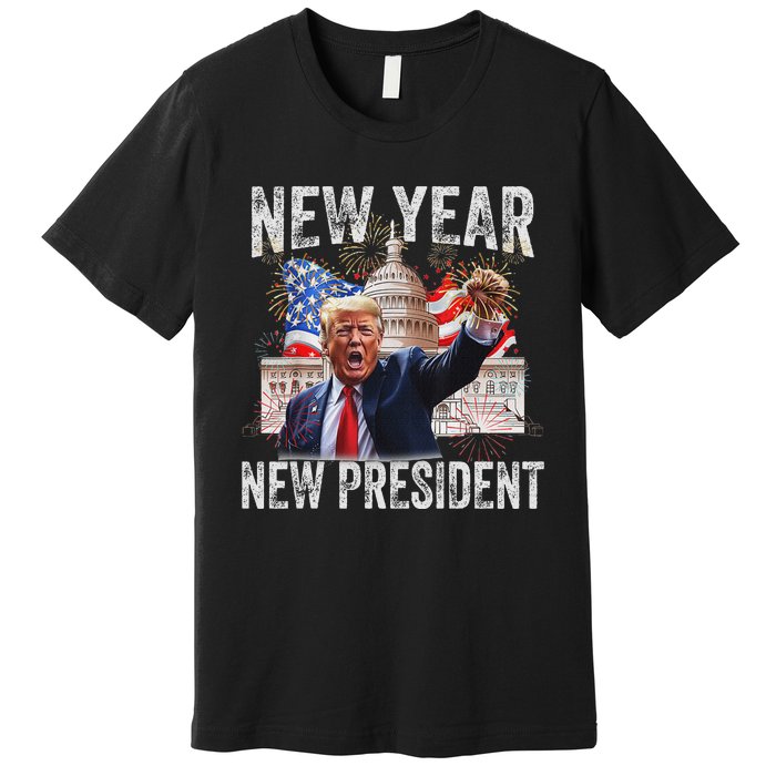 New Year New President Funny 2025 New Year’S Party Premium T-Shirt