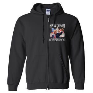 New Year New President Funny 2025 New Year’S Party Full Zip Hoodie