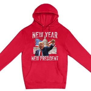 New Year New President Funny 2025 New Year’S Party Premium Pullover Hoodie