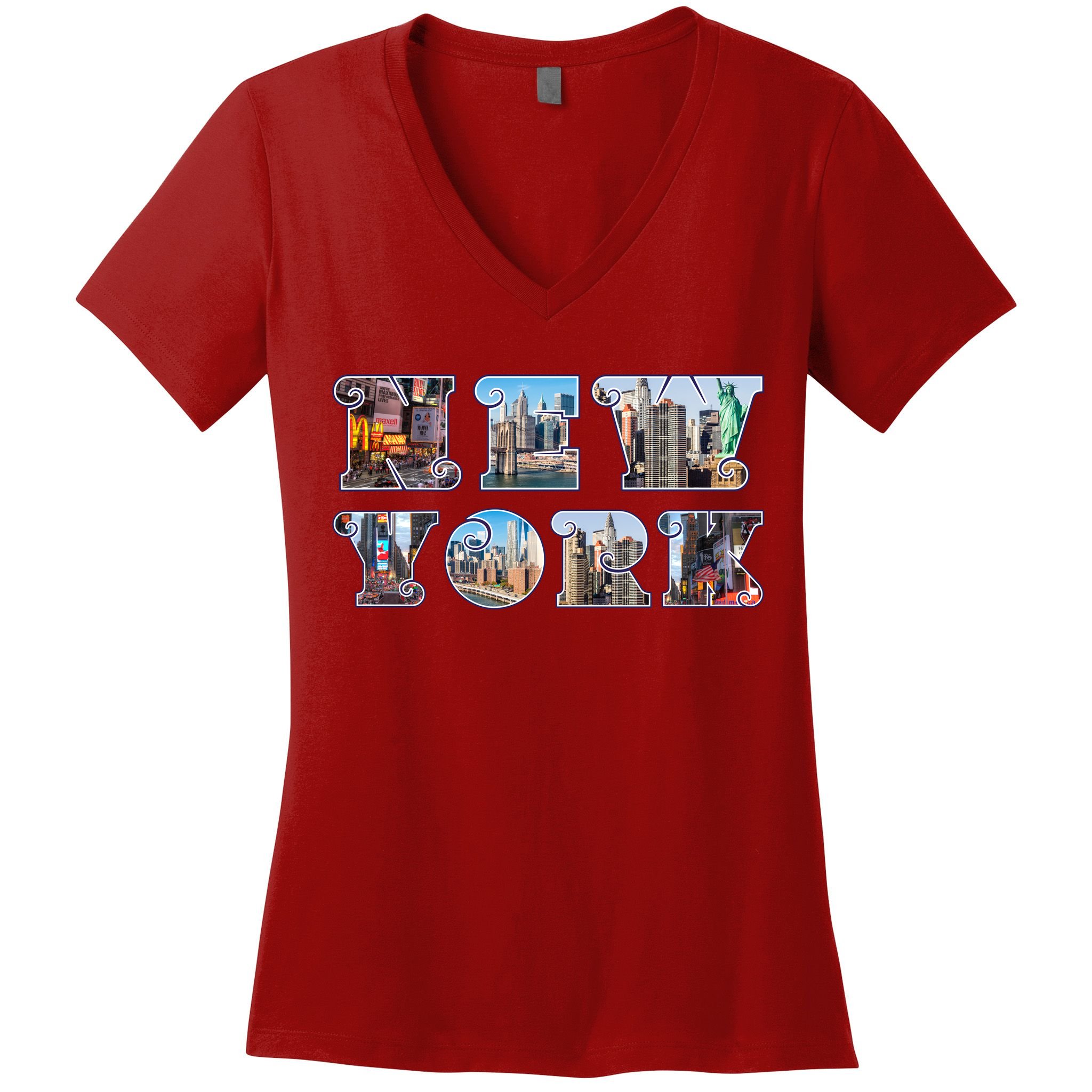 New York Women's V-Neck T-Shirt