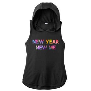 New Year New Me Colorful Gift Ladies PosiCharge Tri-Blend Wicking Draft Hoodie Tank