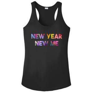 New Year New Me Colorful Gift Ladies PosiCharge Competitor Racerback Tank