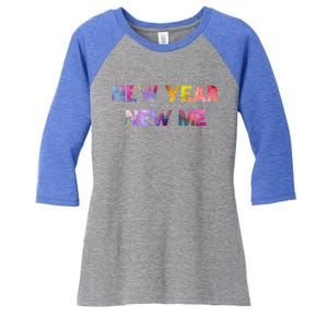 New Year New Me Colorful Gift Women's Tri-Blend 3/4-Sleeve Raglan Shirt