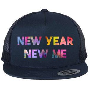 New Year New Me Colorful Gift Flat Bill Trucker Hat