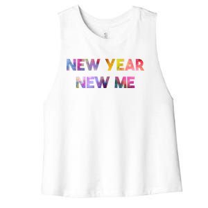 New Year New Me Colorful Gift Women's Racerback Cropped Tank