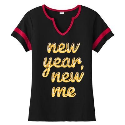 New Year New Me Happy 2024 New Year Resolution Inspirational Cool Gift Ladies Halftime Notch Neck Tee