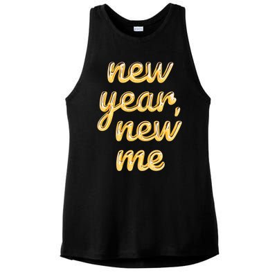 New Year New Me Happy 2024 New Year Resolution Inspirational Cool Gift Ladies PosiCharge Tri-Blend Wicking Tank