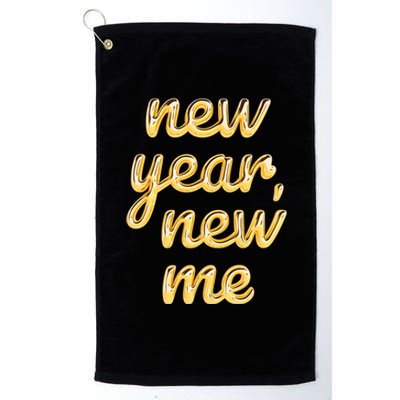 New Year New Me Happy 2024 New Year Resolution Inspirational Cool Gift Platinum Collection Golf Towel