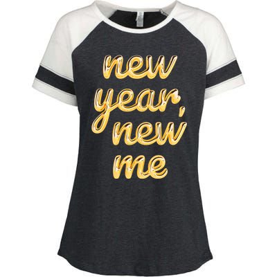 New Year New Me Happy 2024 New Year Resolution Inspirational Cool Gift Enza Ladies Jersey Colorblock Tee