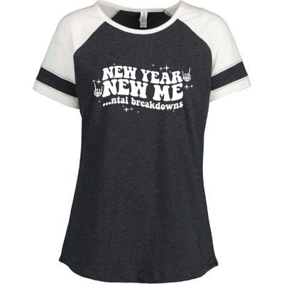 New Year New Me Tal Breakdowns Funny New Years Eve Nye Gift Enza Ladies Jersey Colorblock Tee