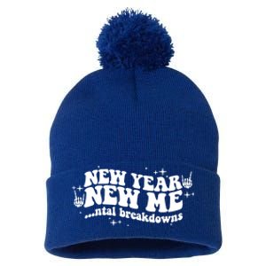 New Year New Me Tal Breakdowns Funny New Years Eve Nye Gift Pom Pom 12in Knit Beanie