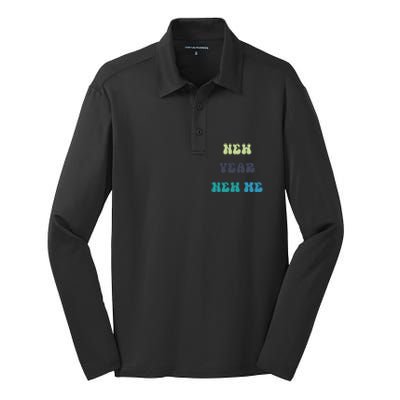 New Year New Me Gift Silk Touch Performance Long Sleeve Polo