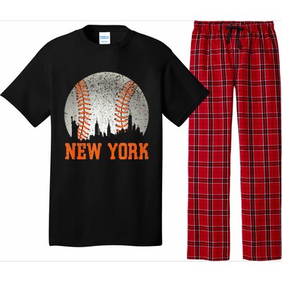 New York NY Skyline Baseball Vintage Met At Gameday Pajama Set