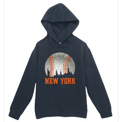 New York NY Skyline Baseball Vintage Met At Gameday Urban Pullover Hoodie