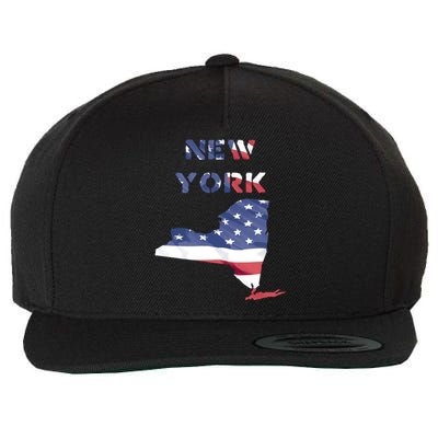 New York Ny United States America Patriotic Usa Flag Pride Funny Gift Wool Snapback Cap